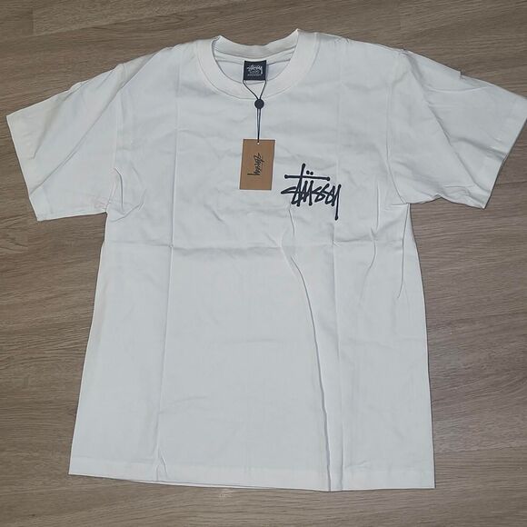 Stüssy Classic Logo Tee White Size M NWT - Picture 1 of 6